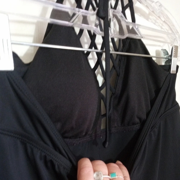 Apt 9 halter swing style tankini top with lattice chest cut out women's size med - Picture 7 of 8